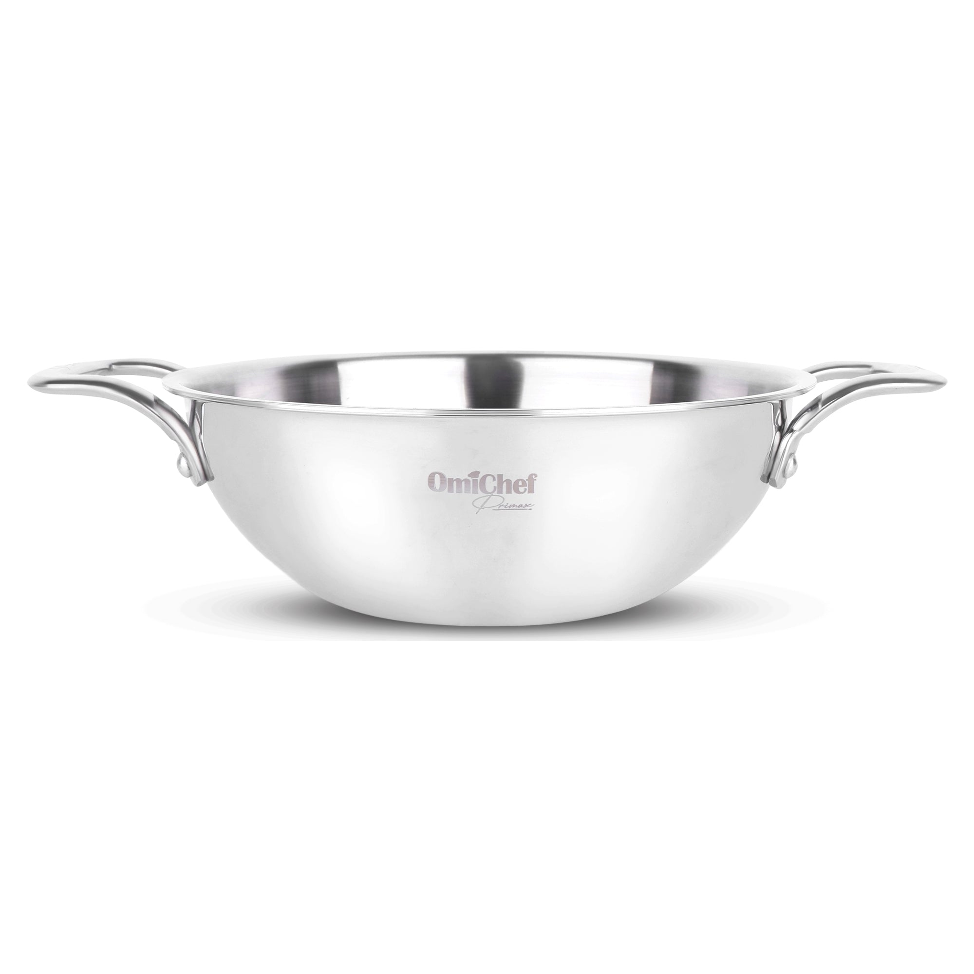 Omichef Triply Stainless Steel Kadhai 20 CM Capacity 1.7 Litre