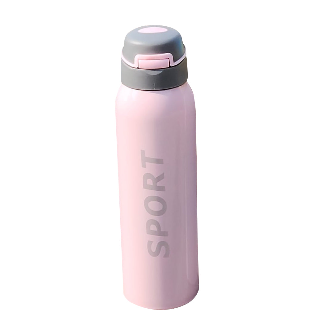 Sports Stainless Steel Water Bottle | with Straw | Matte | 500 ML