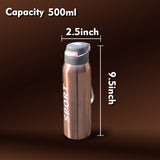 Sports Stainless Steel Water Bottle | With Straw | Glossy | 500 ML