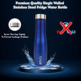 Blue Hi-Rise Stainless Steel Water Bottle Single Wall 1 Litre