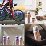 Sports Stainless Steel Water Bottle | With Straw | Glossy | 500 ML