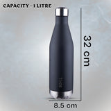 Thermosteel Water Bottle, 24 Hours Hot or Cold 1 Liter Flask Steel | Double Wall Water Bottle