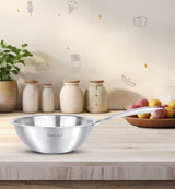 Omichef Triply Stainless Steel Wok 22 CM Capacity 2 Litre