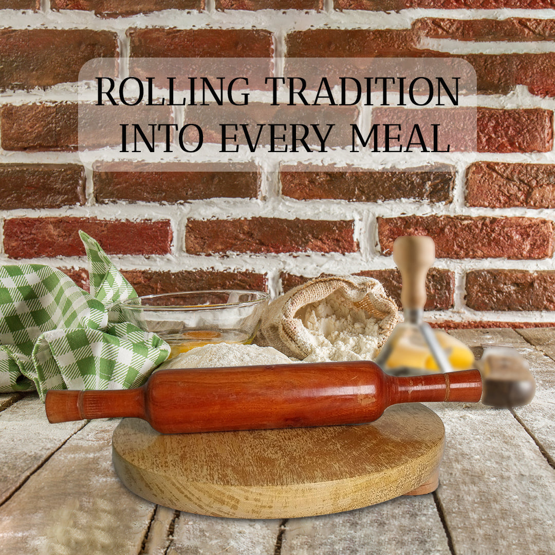 Premium Wooden Rolling Pin and Dough Board Set