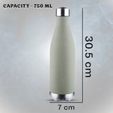 Thermo Sleek Double Wall Stainless Steel Water Bottle - 750 ml | Keeps Drinks Hot or Cold for 24 Hours