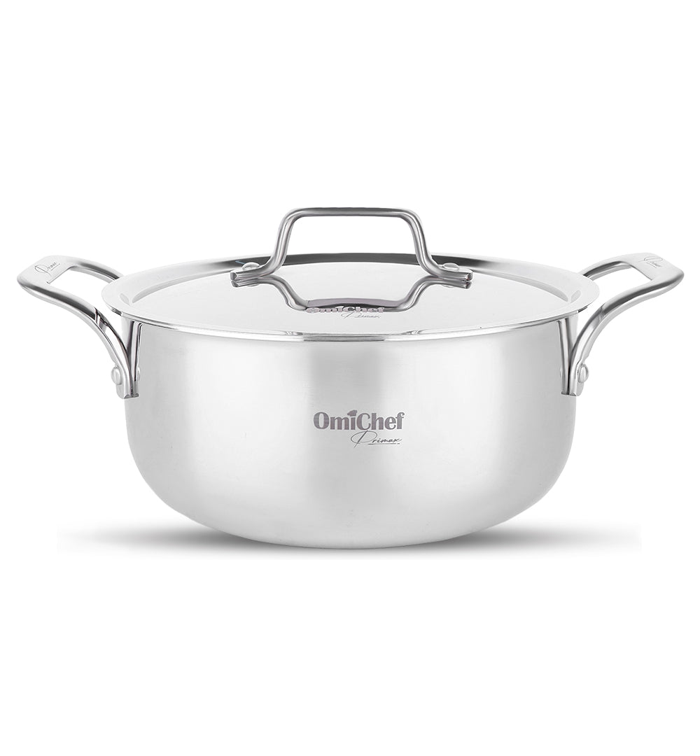 Omichef Triply Stainless Steel Casserole/Dutch Oven/Biryani Pot 20 CM