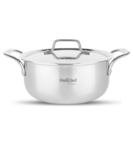 Omichef Triply Stainless Steel Dutch Oven/Casserole/Biryani Pot 22 CM