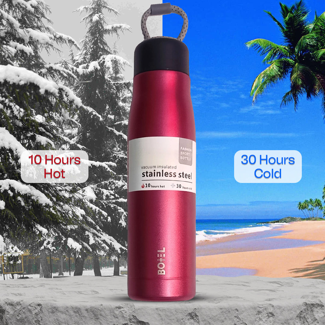 Sporty | Double Wall Steel Water Bottle | Vacuum Insulated | 10 Hours Hot & 24 Hours Cold