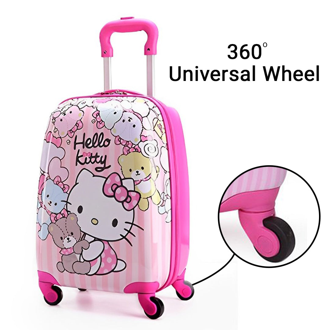 Hello Kitty-Travel Suitcase/Luggage For Kids Cabin Suitcase 4 Wheels - 18 inch