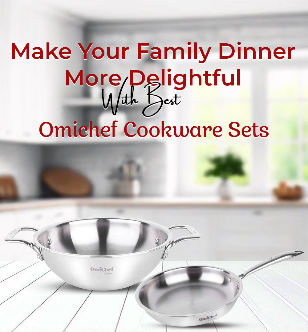 Omichef Triply Stainless Steel Cookware Combo Set of 3 Pcs 22 CM