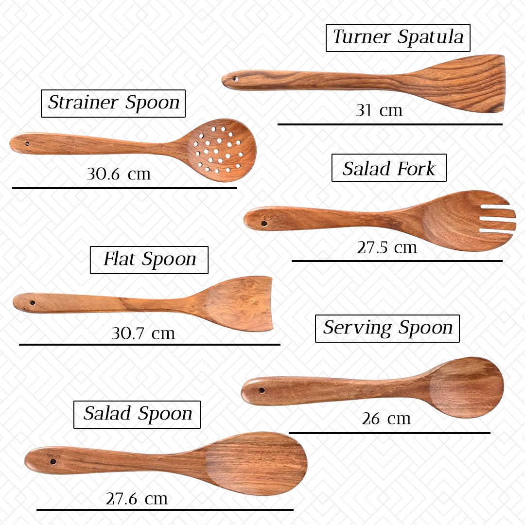 Wooden Teak Wood Wooden Salad Spoon, Table Spoon, Serving Spoon Set