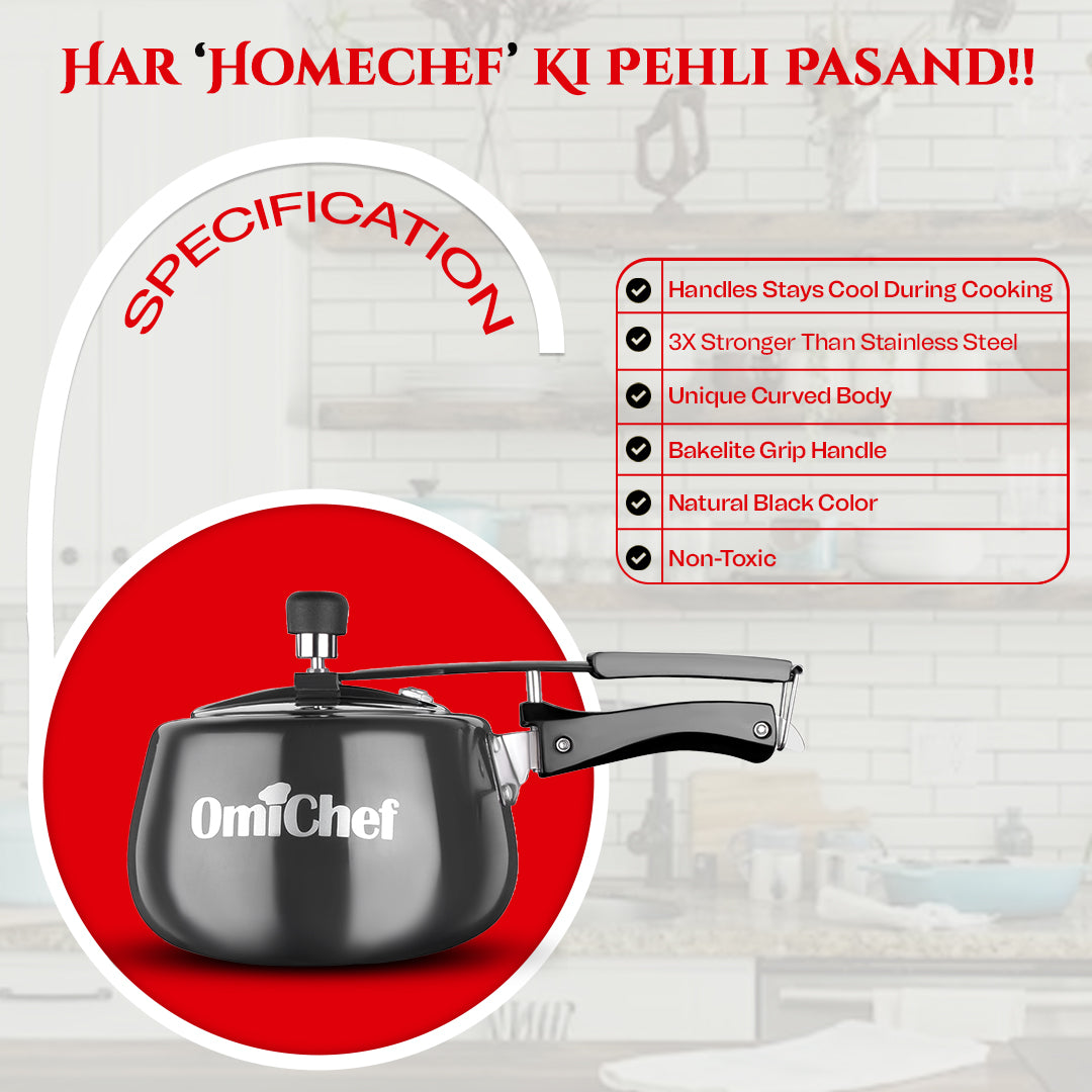 3 Litre | Hard Anodized | Induction Compatible | Curve | Pressure Cooker