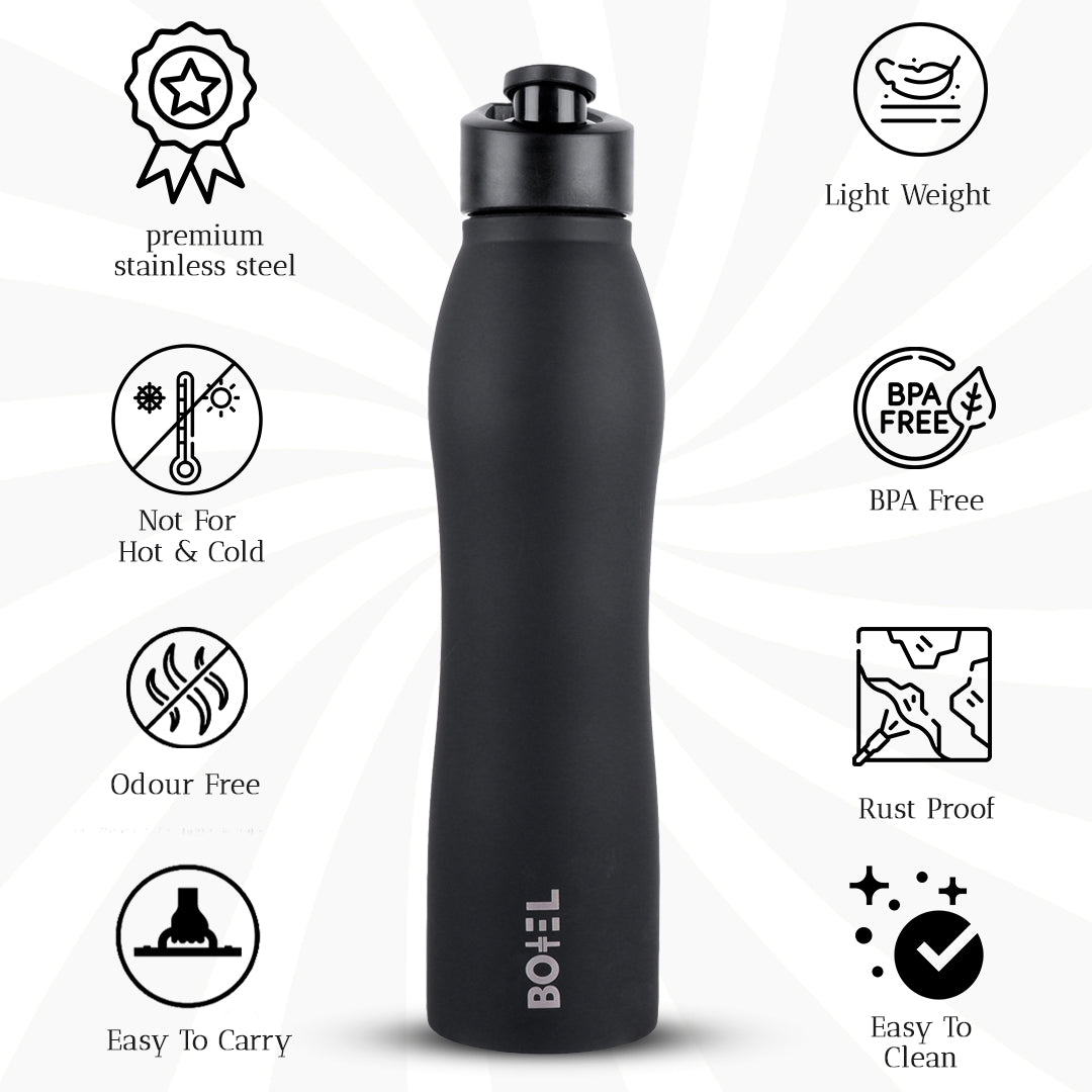 Vergo Stainless Steel Sports Water Bottle | Single Wall | 1 Litre