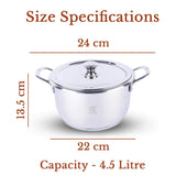 Sandwich Bottom Casserole | Induction Compatible | Diameter 20 CM | Capacity 3.5 Litre (Copy) OmiChef