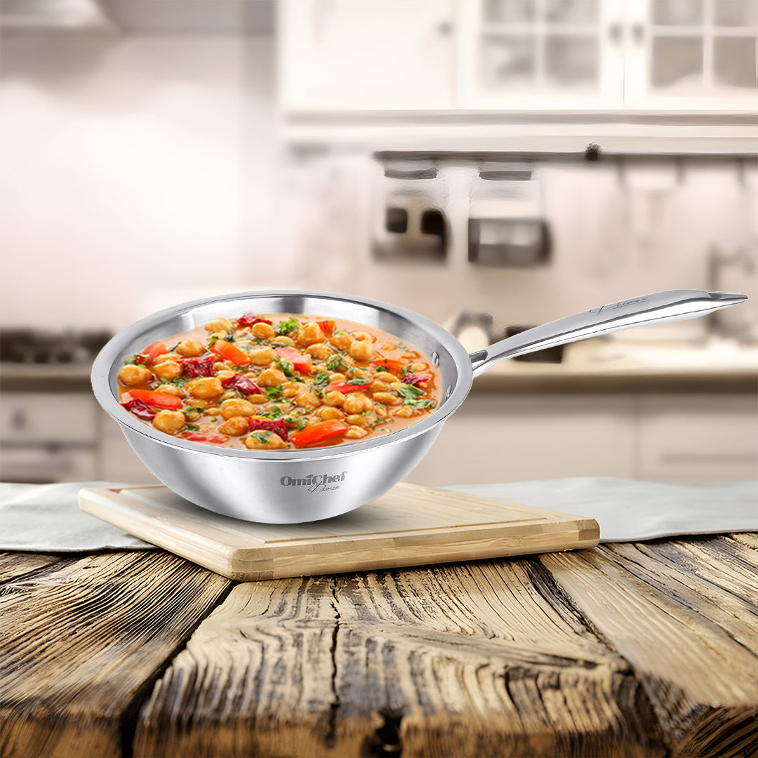 Triply Stainless Steel Wok | 20 CM | Capacity 1.7 Litre