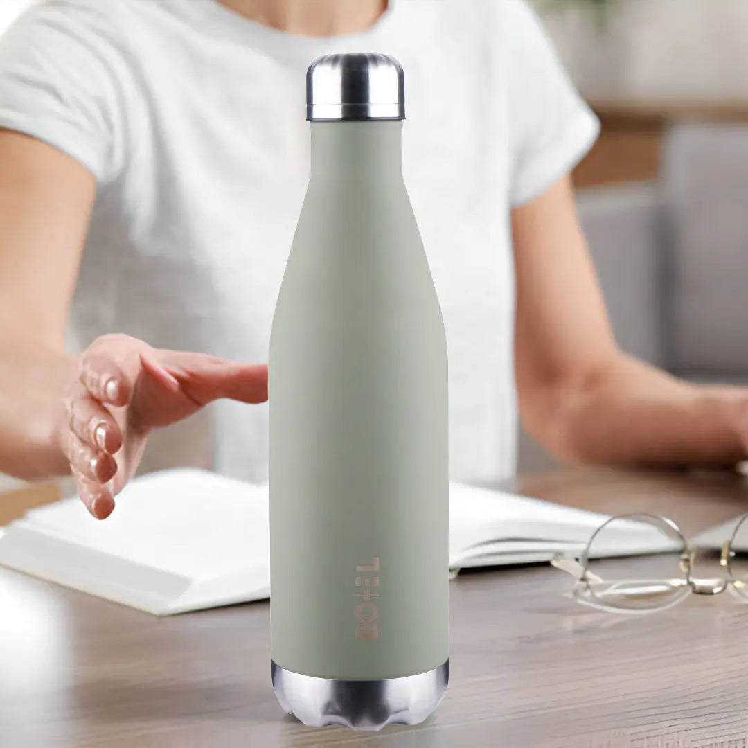 Thermosteel Water Bottle, 24 Hours Hot or Cold 1 Liter Flask Steel | Double Wall Water Bottle OmiChef