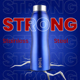 BoTTel Curvy Stainless Steel Water Bottle Single Wall in Blue Colour 1 Litre