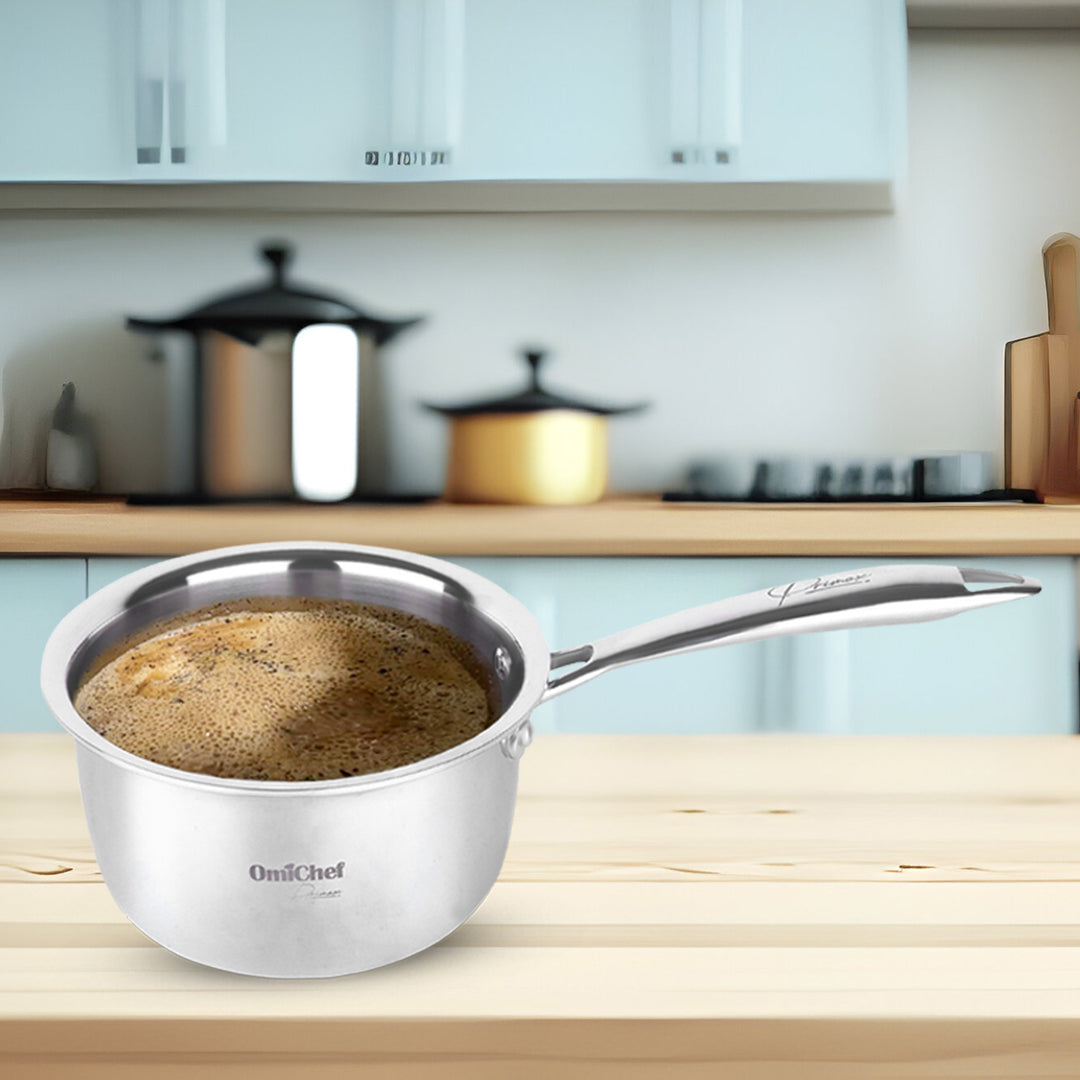 Triply Stainless Steel Saucepan/Tea Pan | 14 CM | Capacity 1.2 Litre