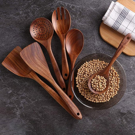 Wooden Teak Wood Wooden Salad Spoon, Table Spoon, Serving Spoon Set