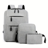 Casual Laptop Bag Office School College Business Travel, USB Slot Available Waterproof Backpack