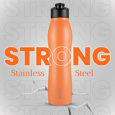 Vergo Stainless Steel Sports Water Bottle | Single Wall | 1 Litre | Pack Of 4