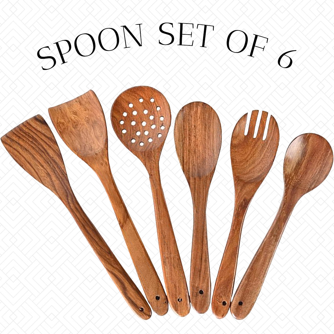 Wooden Teak Wood Wooden Salad Spoon, Table Spoon, Serving Spoon Set