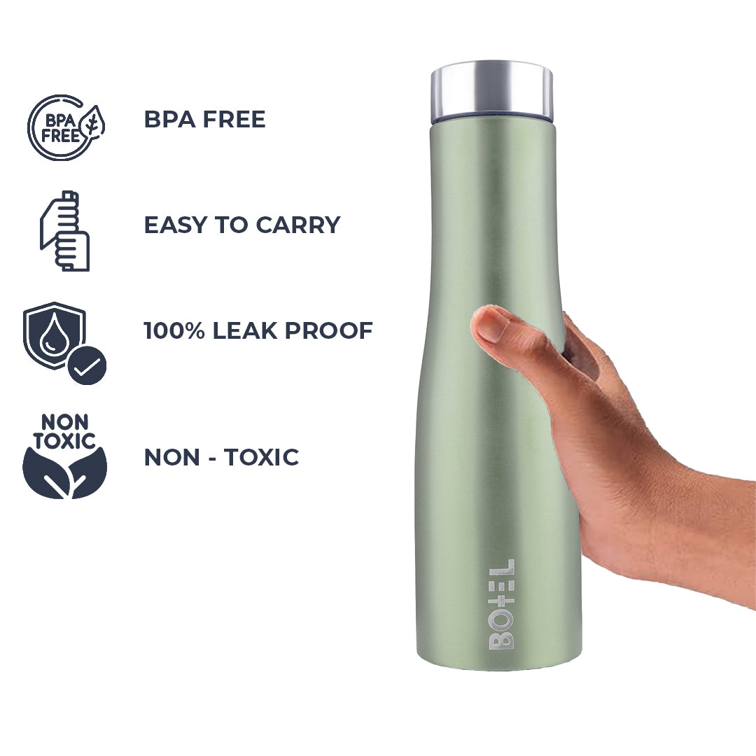 Hi-Rise Stainless Steel Water Bottle | Single Wall | 1 Litre