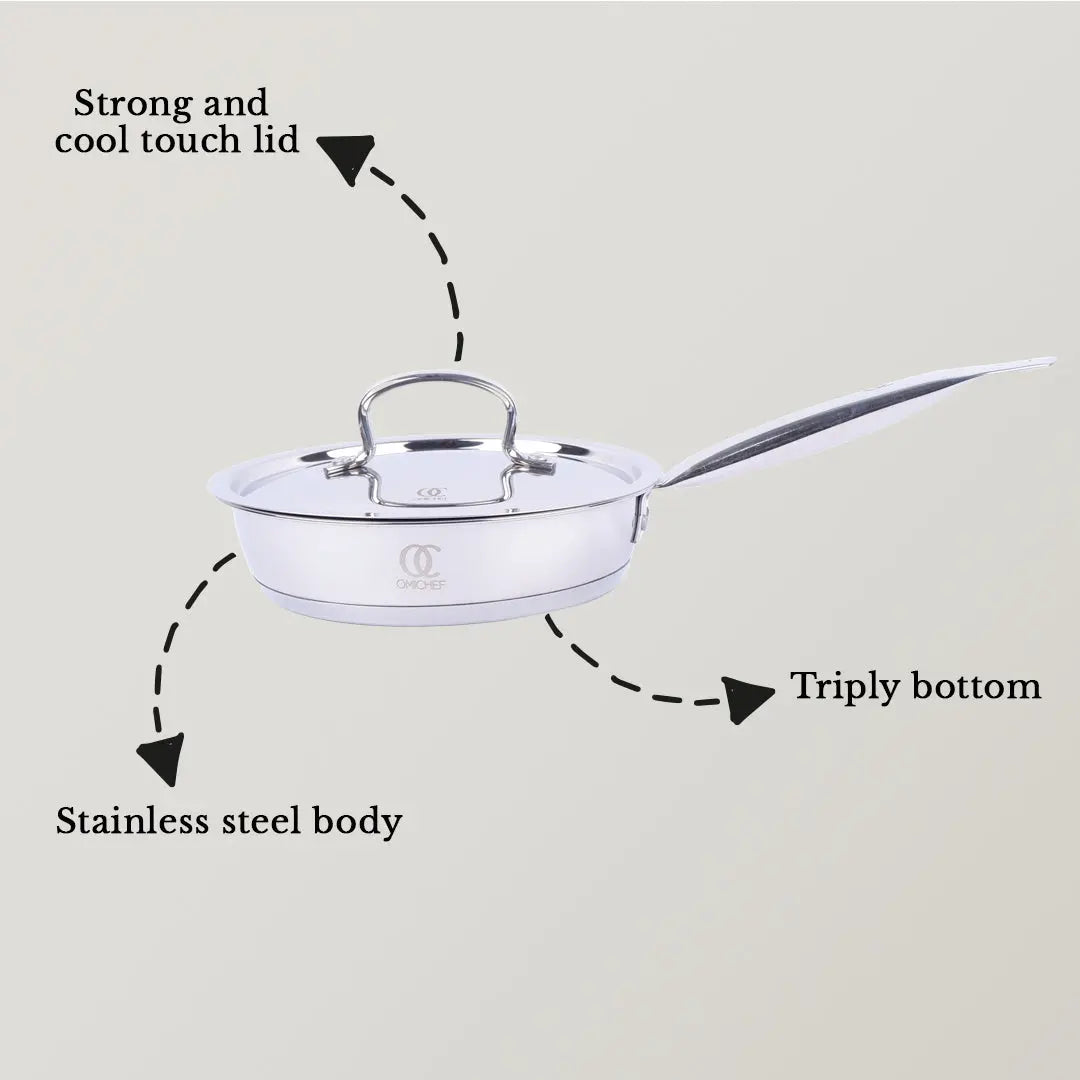 Sandwich Bottom Frypan | Induction Compatible | Diameter 20 CM OmiChef