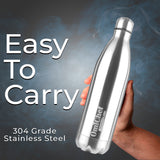 Omichef Silver Thermo Sleek Double wall Steel Water bottle Hot & Cold for 24 hours Flask