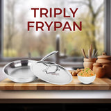 Omichef Triply Stainless Steel Frypan With Lid, 22 CM, Capacity 1.4 Litre