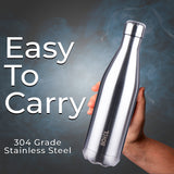 Thermo Sleek Double Wall Stainless Steel Water Bottle - 750 ml | Keeps Drinks Hot or Cold for 24 Hours