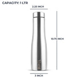 Hi-Rise Stainless Steel Water Bottle | Single Wall | 1 Litre | Pack Of 6 BOTTEL