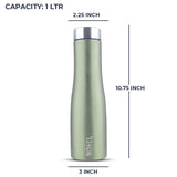 Hi-Rise Stainless Steel Water Bottle | Single Wall | 1 Litre