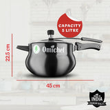 5 Litre | Hard Anodized | Induction Compatible | Matki | Pressure Cooker OmiChef