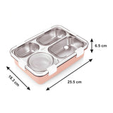 Ultimate 4-Compartment Stainless Steel Lunch Box Set: Leak-Proof with Bowl, Spoon, Chopsticks, and Tray