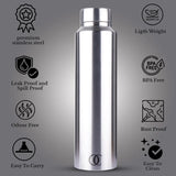 Aquapro Stainless Steel Fridge Water Bottle | Single Wall | Silver | Capacity 1 Litre OmiChef