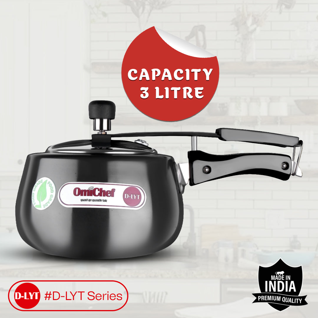 3 Litre | D-LYT | Hard Anodized | Induction Compatible | Curve | Pressure Cooker