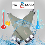 Thermo Sleek Double Wall Stainless Steel Water Bottle - 750 ml | Keeps Drinks Hot or Cold for 24 Hours