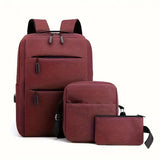 Casual Laptop Bag Office School College Business Travel, USB Slot Available Waterproof Backpack