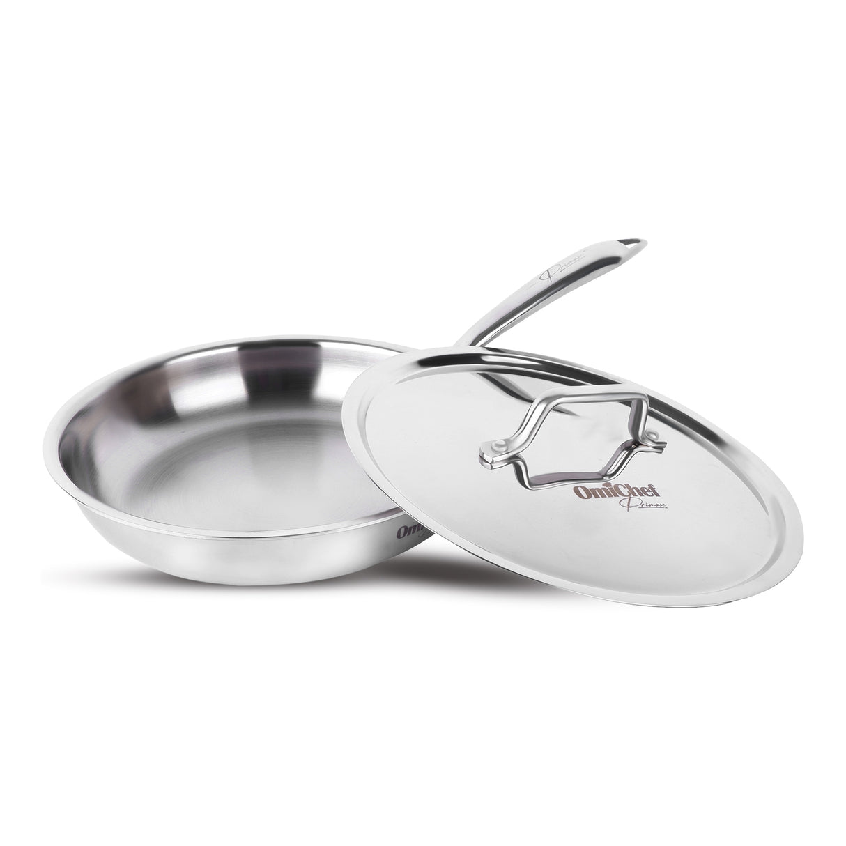 Omichef Triply Stainless Steel Frypan With Lid, 22 CM, Capacity 1.4 Litre