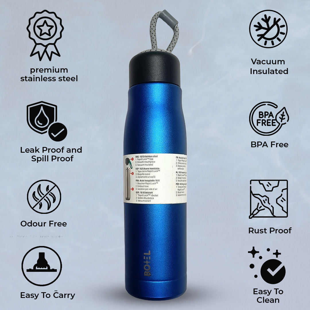 Sporty | Double Wall Steel Water Bottle | Vacuum Insulated | 10 Hours Hot & 24 Hours Cold