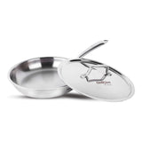 Omichef Triply Stainless Steel Frypan with Lid 20 cm Capacity 1 Litre