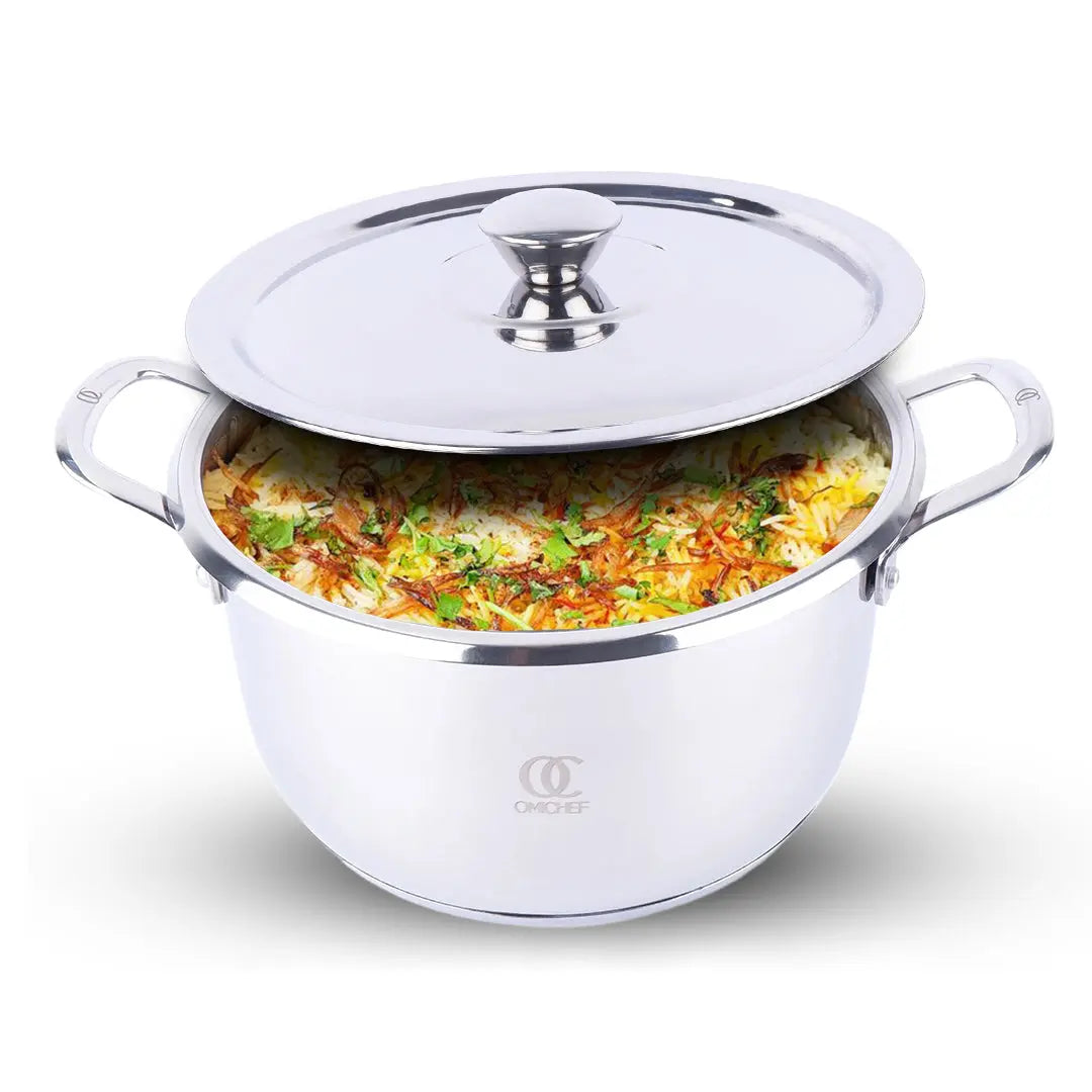 Sandwich Bottom Casserole | Induction Compatible | Diameter 18 CM | Capacity 2.5 Litre OmiChef