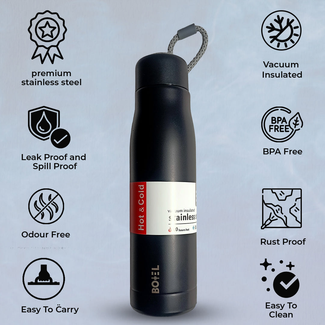 Sporty | Double Wall Steel Water Bottle | Vacuum Insulated | 10 Hours Hot & 24 Hours Cold