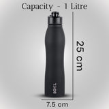 Vergo Stainless Steel Sports Water Bottle | Single Wall | 1 Litre