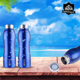 BoTTel Curvy Stainless Steel Water Bottle Single Wall in Blue Colour 1 Litre