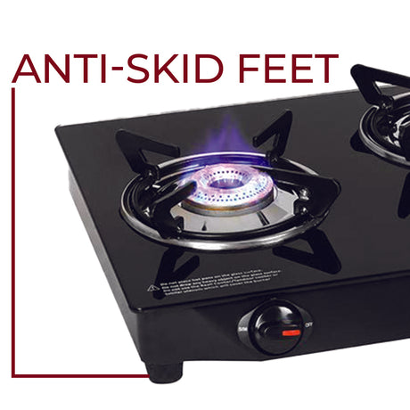 Omichef 3 Burner Toughened Glass Top MS Body Nano Gas Stove