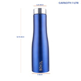 Hi-Rise Stainless Steel Water Bottle | Single Wall | 1 Litre | Pack Of 4