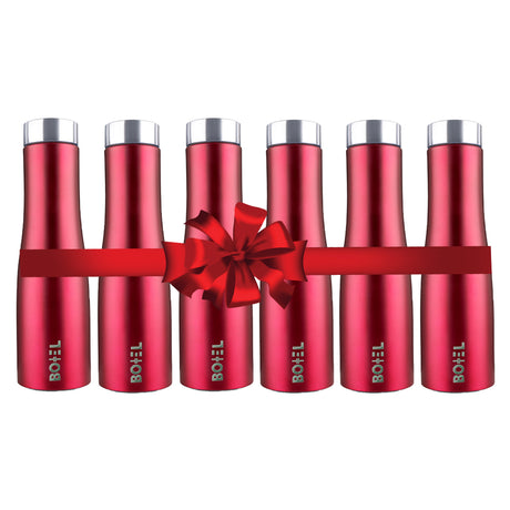 Red Hi-Rise Stainless Steel Water Bottle Single Wall 1 Litre