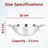 Triply Stainless Steel Kadai